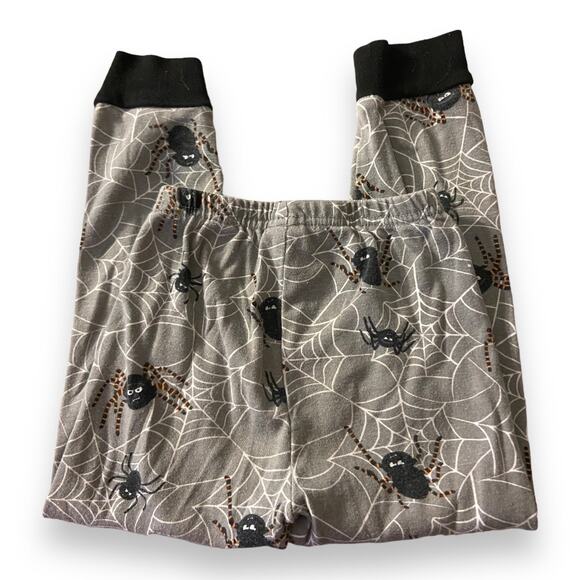 Gymboree Unisex Pajamas Sz 4 Spiderweb Halloween Shop Gymmies PJs Gray Black - Picture 9 of 14